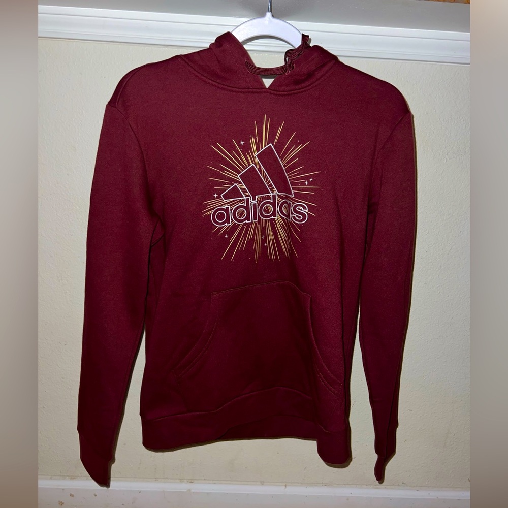Adidas wine red color hoodie